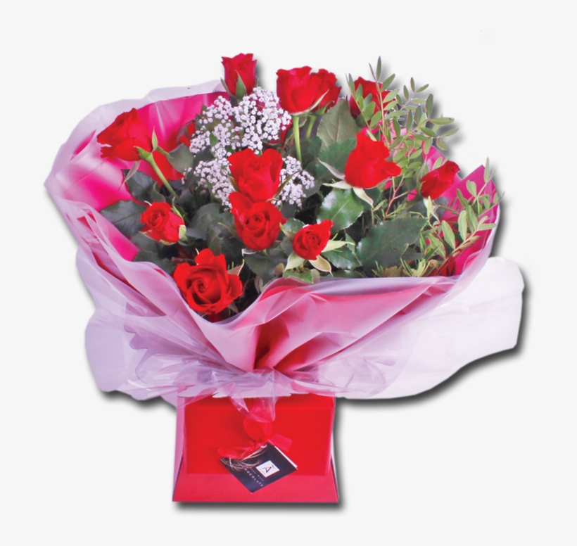 Romance Flowers Free Chocolates Gift Box - Transparent Png Flowers Gift Box, transparent png