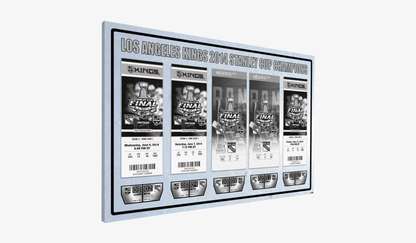 La Kings 2014 Nhl Stanley Cup Final Tickets To History - 2014 Nhl Stanley Cup Final Tickets To History Canvas, transparent png