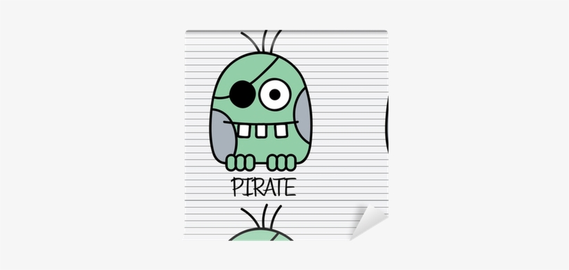 Little Funny Green Monster Pirate With Eye Patch Wallpaper - Eyepatch, transparent png