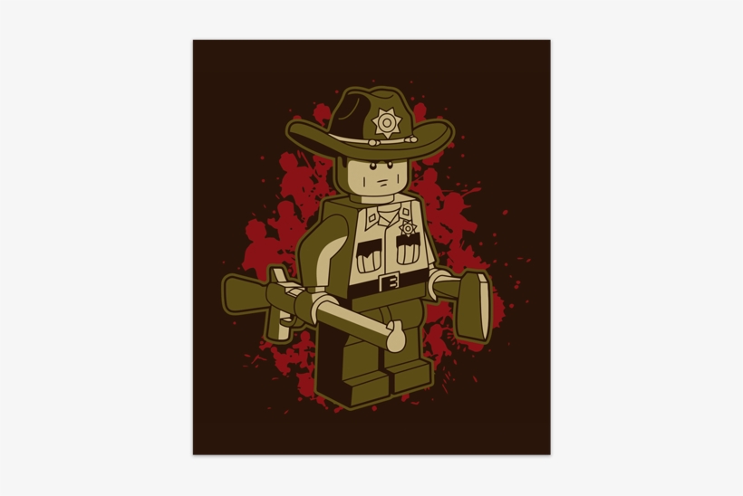 Adhesive Poster Rick Grimes Lego - Sticker, transparent png