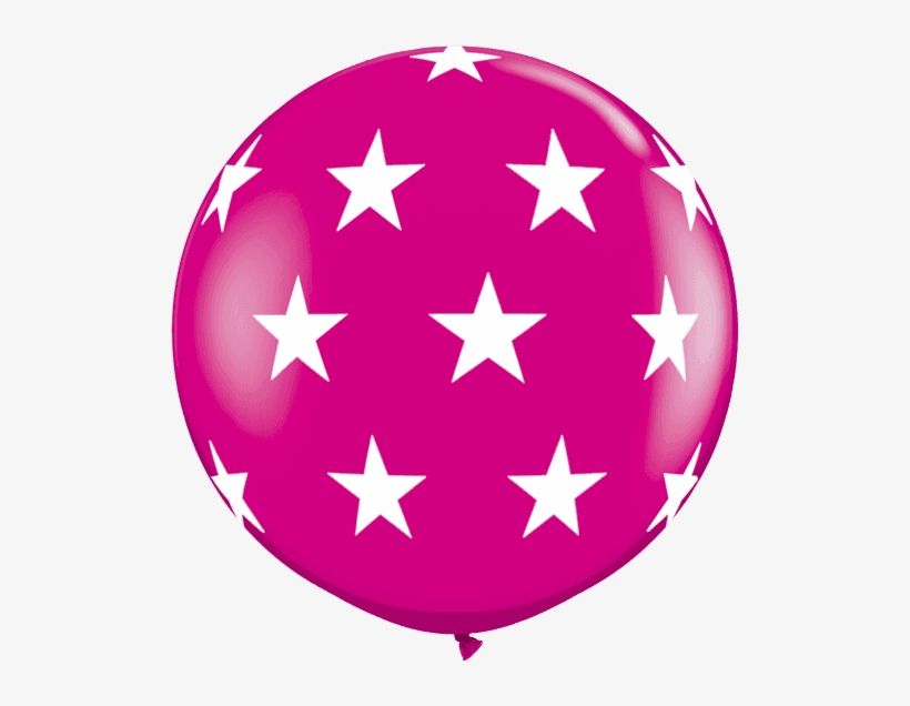 2 X 3' Wild Berry Big Stars A Round Giant Qualatex - 12" Quick Link Dark Blue With Stars Latex Balloons, transparent png