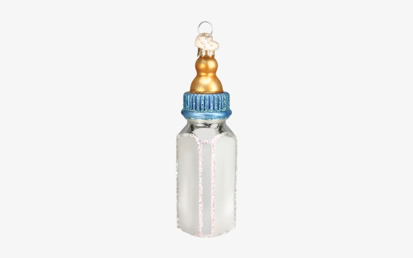 Baby Bottle Glass Ornament By Old World Christmas,, transparent png