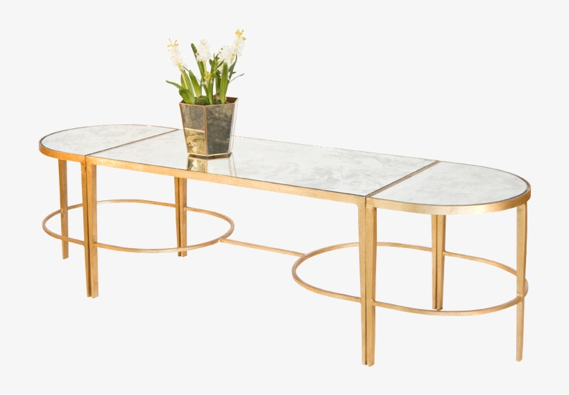 Stunning Gold Leaf Coffee Table With Great Gold Leaf - Worlds Away Pamela Hollywood Regency Gold Antique Mirror, transparent png