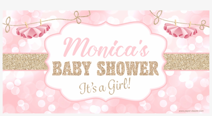 Tutu Sparkle Baby Shower Banner - Pink Baby Shower Banner Png, transparent png