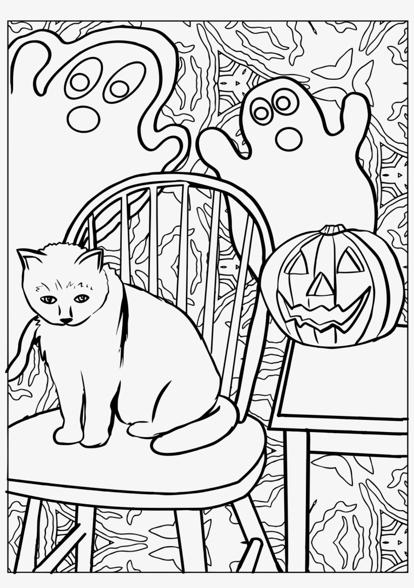 This Free Icons Png Design Of Halloween Cat Line Art, transparent png