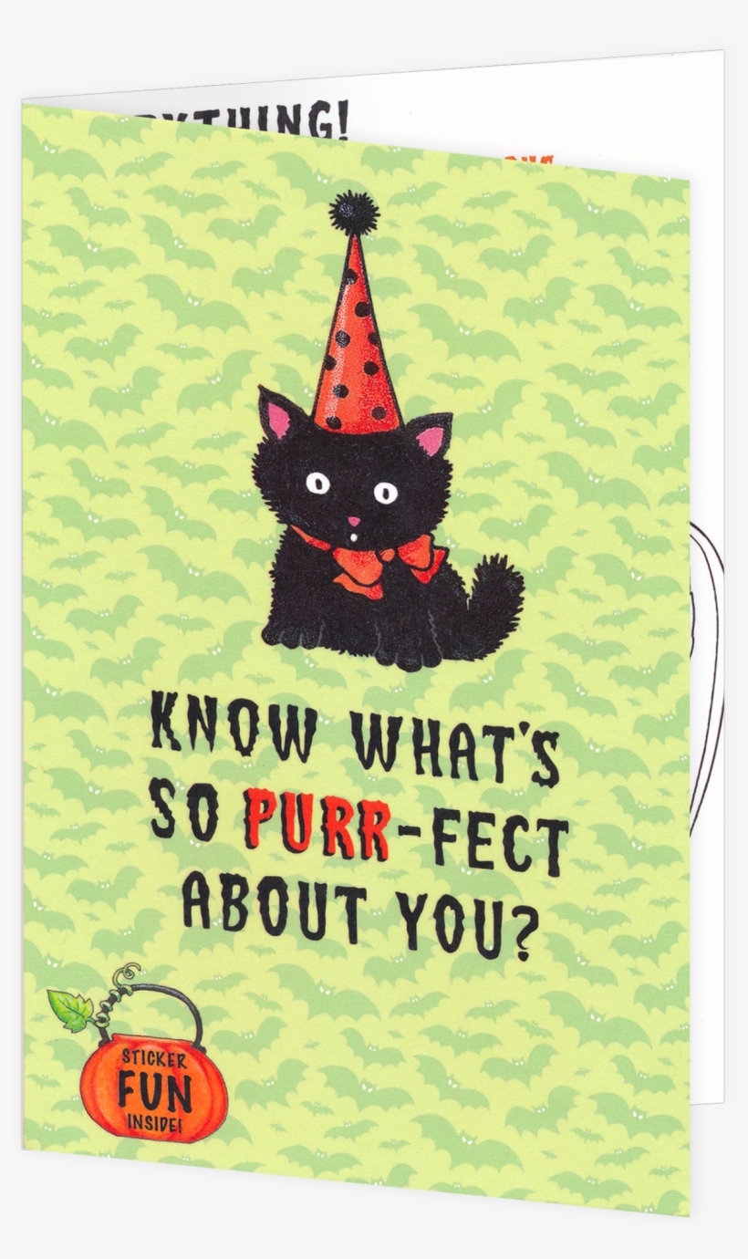 Black Cat Halloween Greeting Card - Greeting Card, transparent png