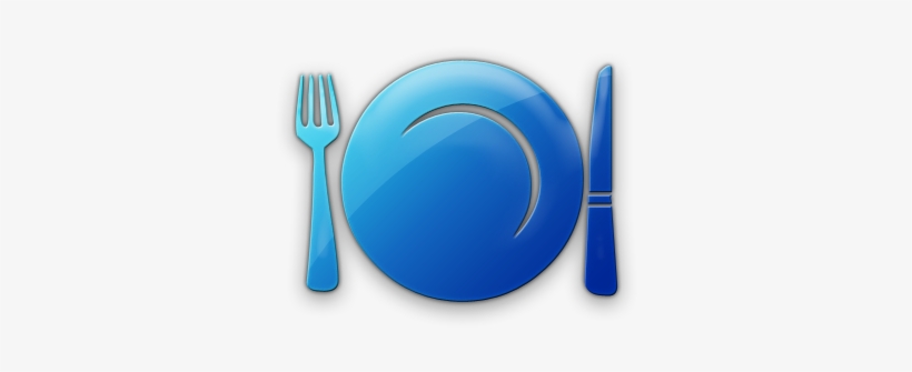 Dinner Plate Icon - Food Icon Png Blue, transparent png