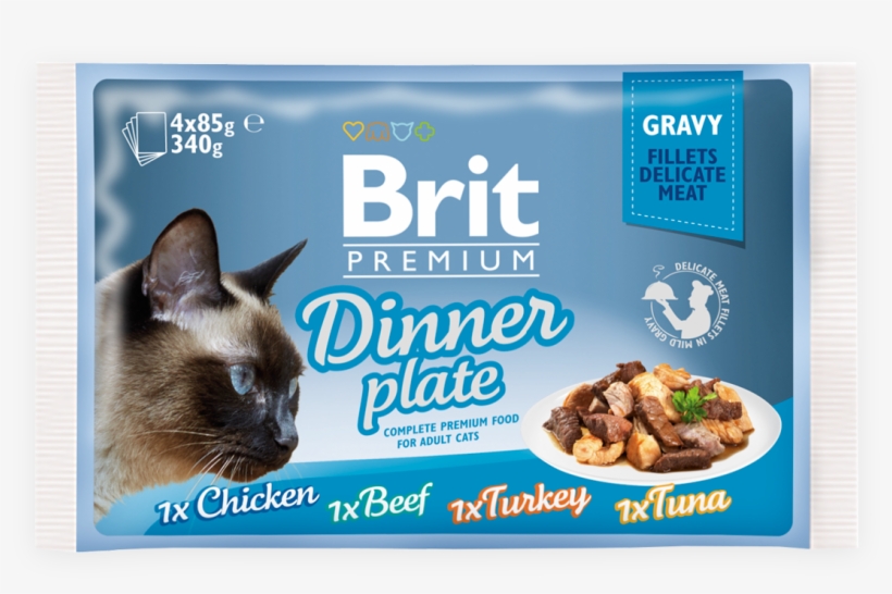 Brit Premium Cat Pouch Dinner Plate Gravy - Brit Premium Cat Pouch With Chicken Fillets, transparent png