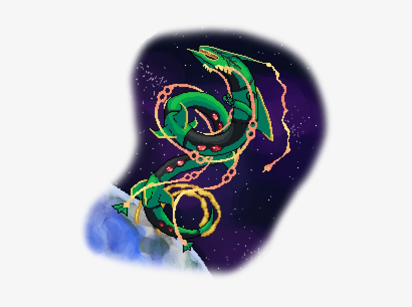 Pixelart - Mega Rayquaza - Fur, transparent png