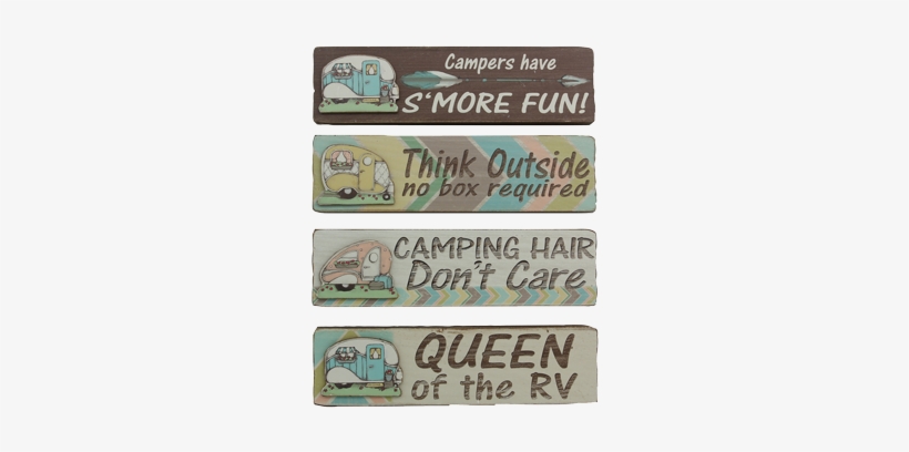 Wood Camper Block Sign 7"l 4 Assorted 12 Pc Min - Wood Block Signs By Young's - Wood Camping Block Sign, transparent png