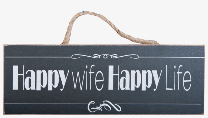Hanging Wooden Happy Wife Sign - Shabby Chic, transparent png