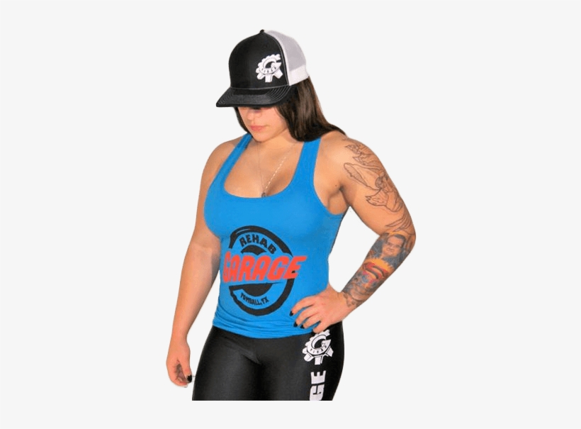Rehab Garage Blue Tank Top, Black Compression Pant - Active Tank, transparent png