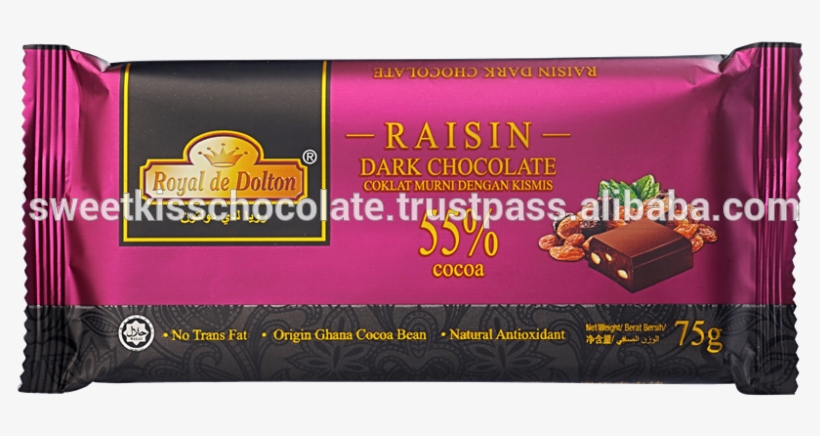 Dark Chocolate With Raisin - Chocolate, transparent png