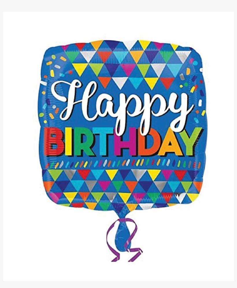18" Anagram Happy Birthday To You Foil Balloon - Amscan 336001 34 X 32-inch Primary Sketchy Patterns, transparent png