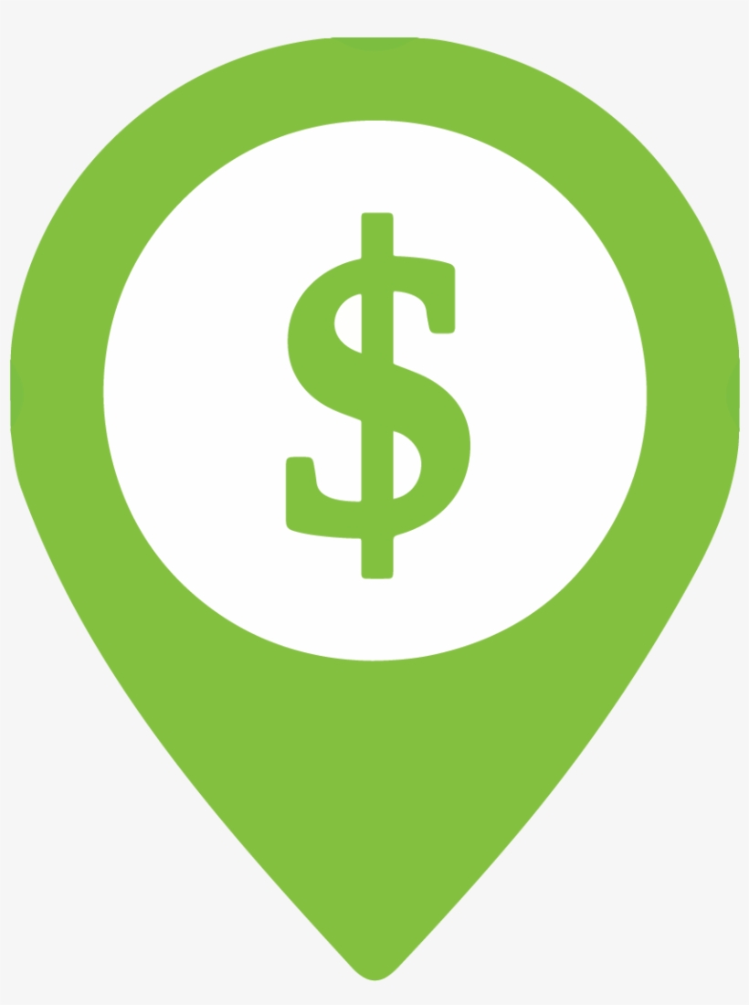 Location Marker Containing Dollar Sign - Emblem, transparent png