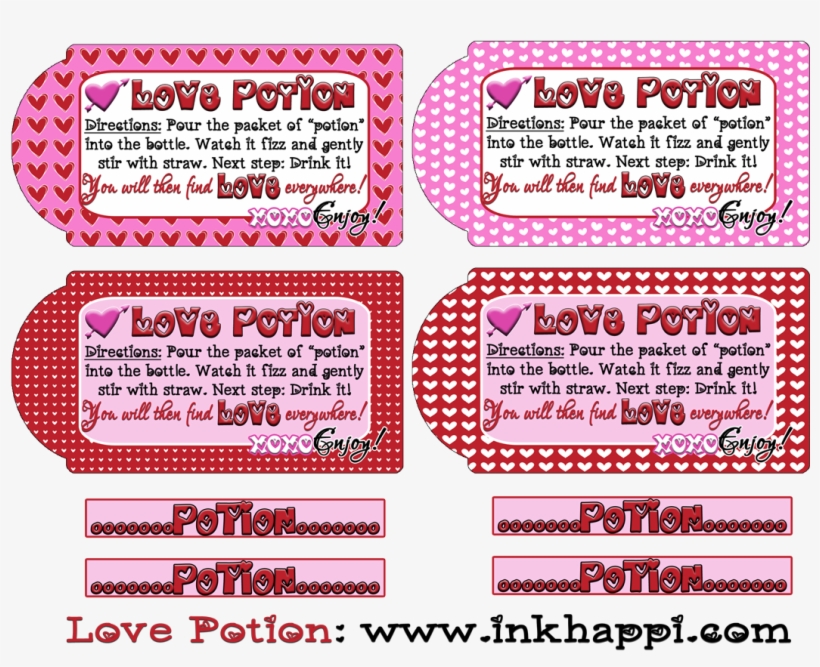 Cute Love Potion Valentine Gift Idea With Free Printables - Cute Valentines Gift Tags, transparent png