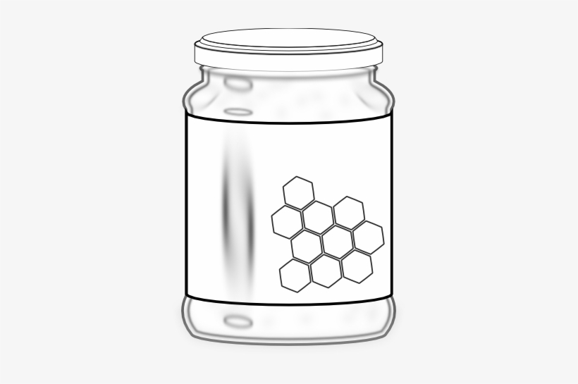 Honey Jar Black White Line Art 69 - Coloring Book, transparent png