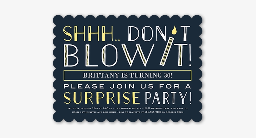 Cute Birthday Party Invitation With Candle - Birthday, transparent png