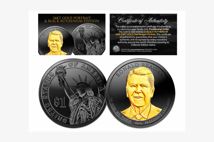 2016 Ronald Reagan Presidential $1 Dollar U - Ruthenium Coins, transparent png