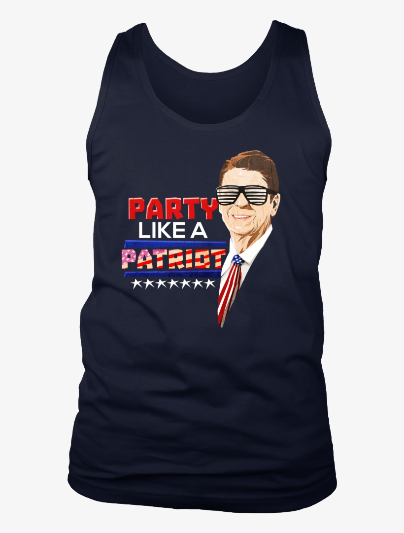 Party Like A Patriot Ronald Reagan Funny Usa 4th Of - T-shirt, transparent png