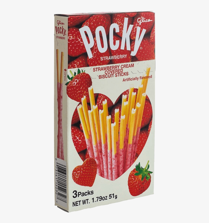 Pocky Tsubu Ichigo - Glico Pocky Biscuit Sticks, Strawberry Coated, transparent png