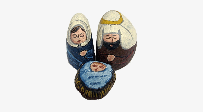 Small Painted Rock Nativity Set - Rock, transparent png