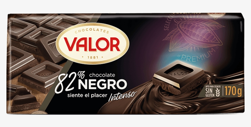 Dark Chocolate 82% Cocoa - Chocolate Valor 82, transparent png