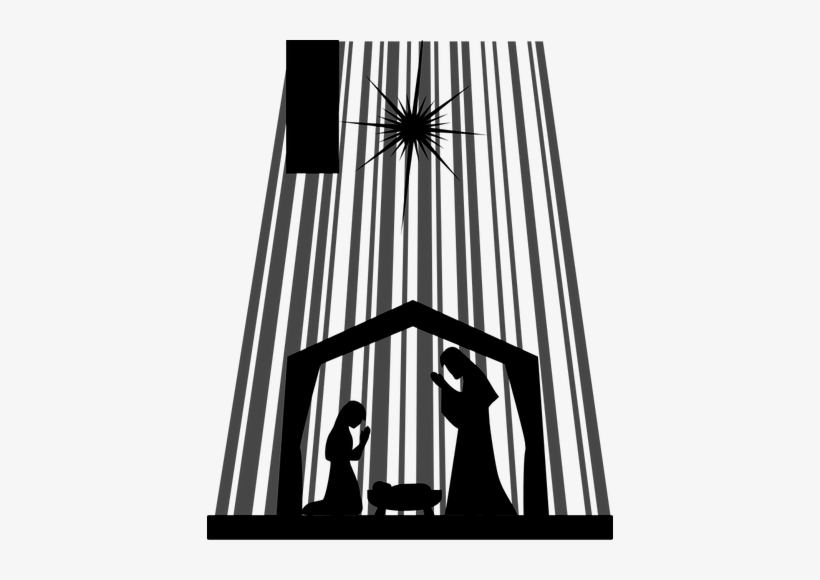 Nativity Silhouette Free 8 Free Clip Art Nativity Scene - Grund Für Das Jahreszeit-weihnachten Karte, transparent png