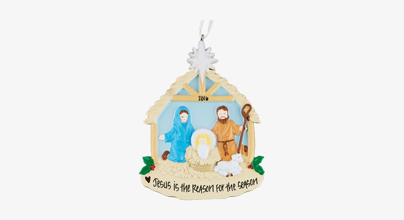 Nativity Scene - Personalized Nativity Scene Ornament, transparent png