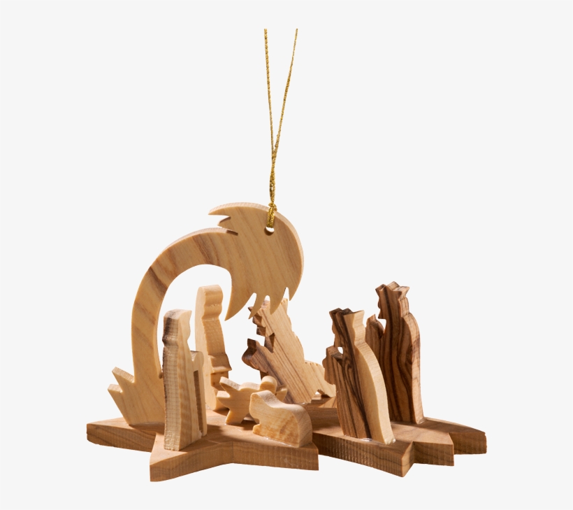 Nativity Scene On Comet, Olive Wood - Christmas Day, transparent png