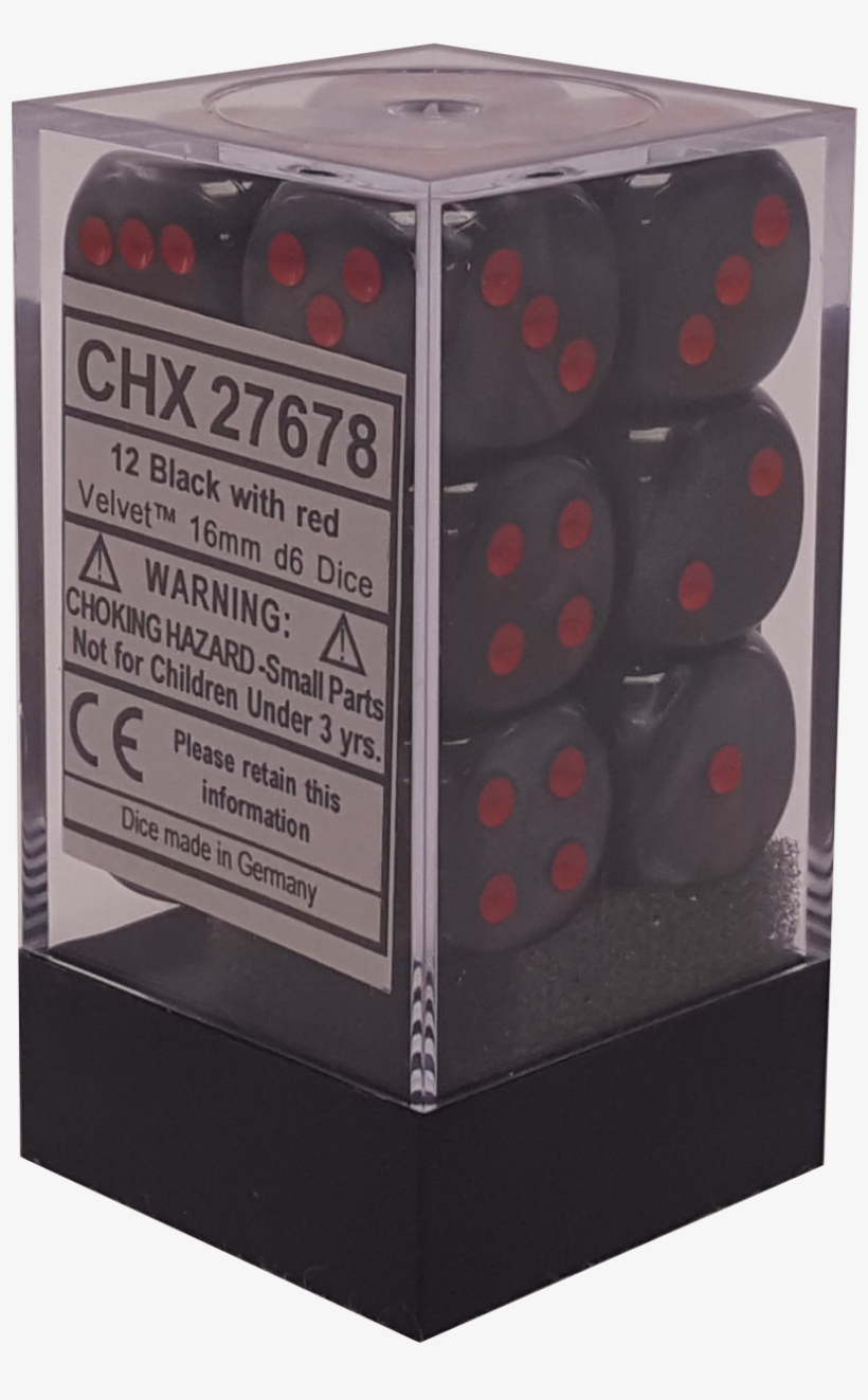 Velvet Black With Red 16mm D6, transparent png