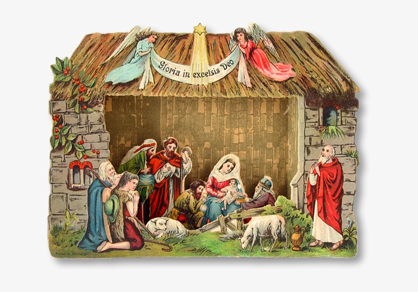 Berries Nativity Papermodelkiosk Com - Nativity Scene Vintage Clipart, transparent png