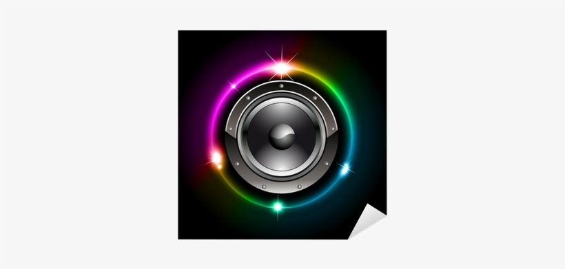 Futuristic Speaker With Glowing Lights Behind Sticker - Bassboost Music, transparent png