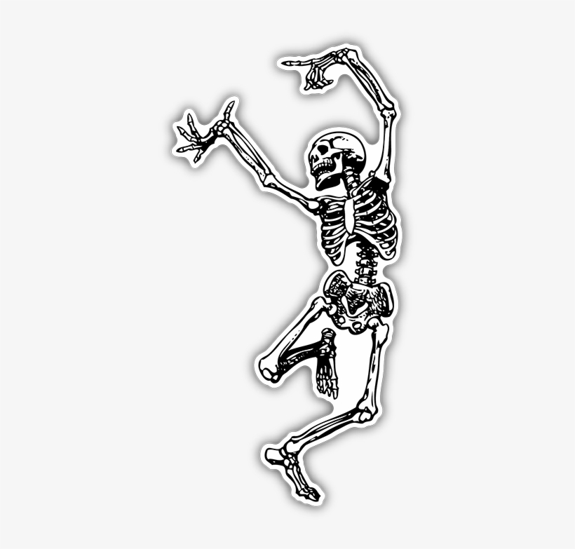 Dancing Skeleton Die Cut Bumper Sticker - Skeleton With Top Hat, transparent png