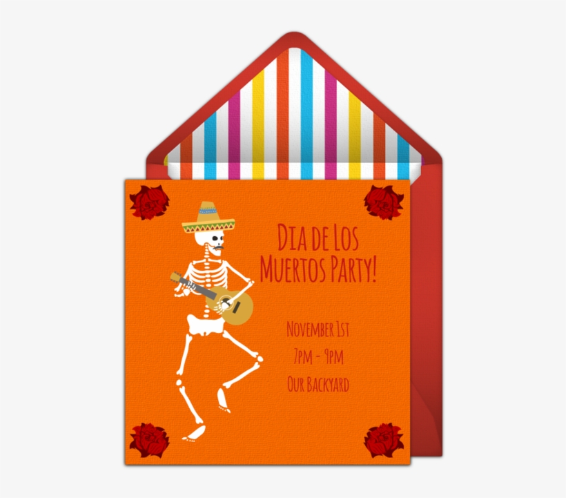 Dancing Skeleton Online Invitation - Illustration, transparent png