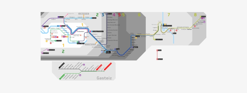 By Train[edit] - Euskotren Mapa 1990, transparent png