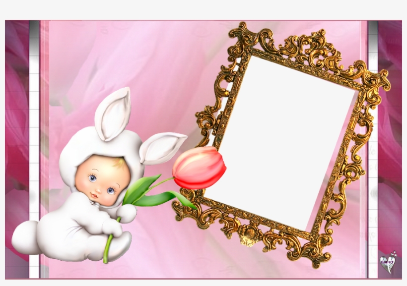 Bunny Costume Baby, - Easter Cartoon Frame Transparent, transparent png