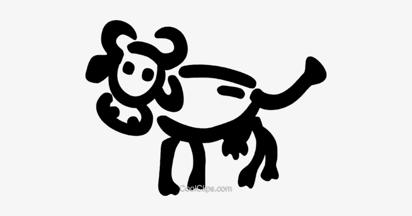 Cow With Large Horns Royalty Free Vector Clip Art Illustration - Cattle, transparent png