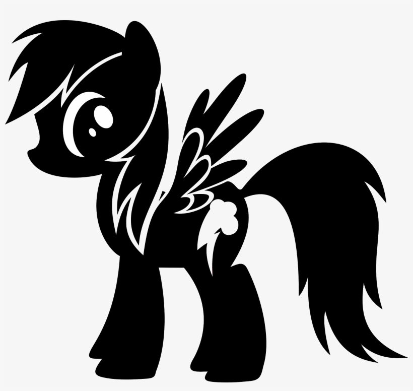 My Little Pony Rainbow Dash Silhouette T - My Little Pony Rainbow Dash Silhouette, transparent png