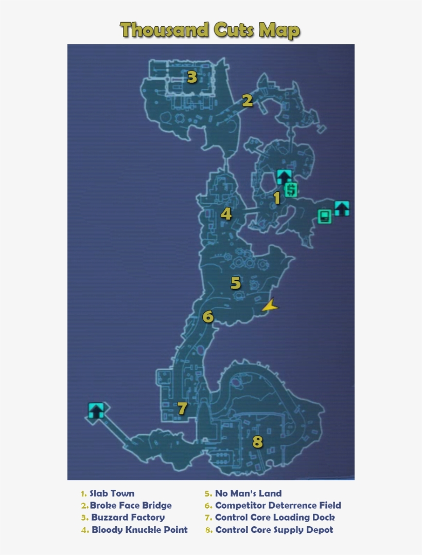 Thousand Cuts Map Borderlands 2, transparent png