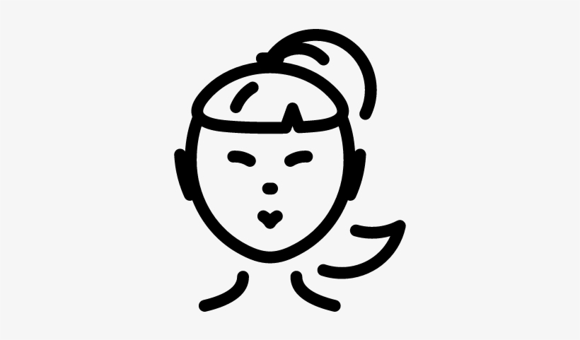 Woman Head With Ponytail Vector, transparent png