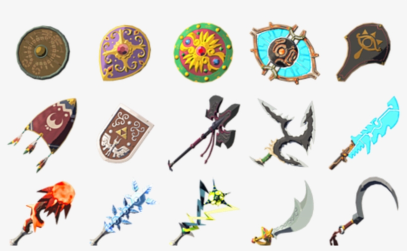 Legend Of Zelda - Zelda Breath Of The Wild Weapons, transparent png