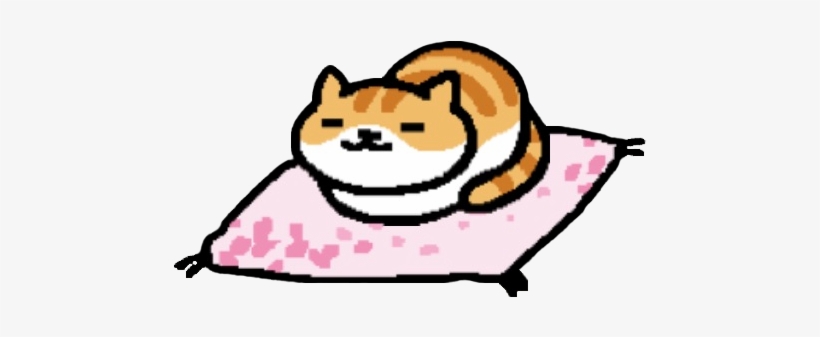 Pumpkin On The Sakura Pillow - Transparent Neko Atsume Cats, transparent png