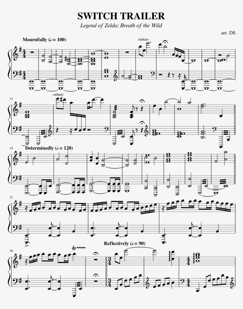 Legend Of Zelda - Two Steps From Hell Winterspell Sheet Music, transparent png