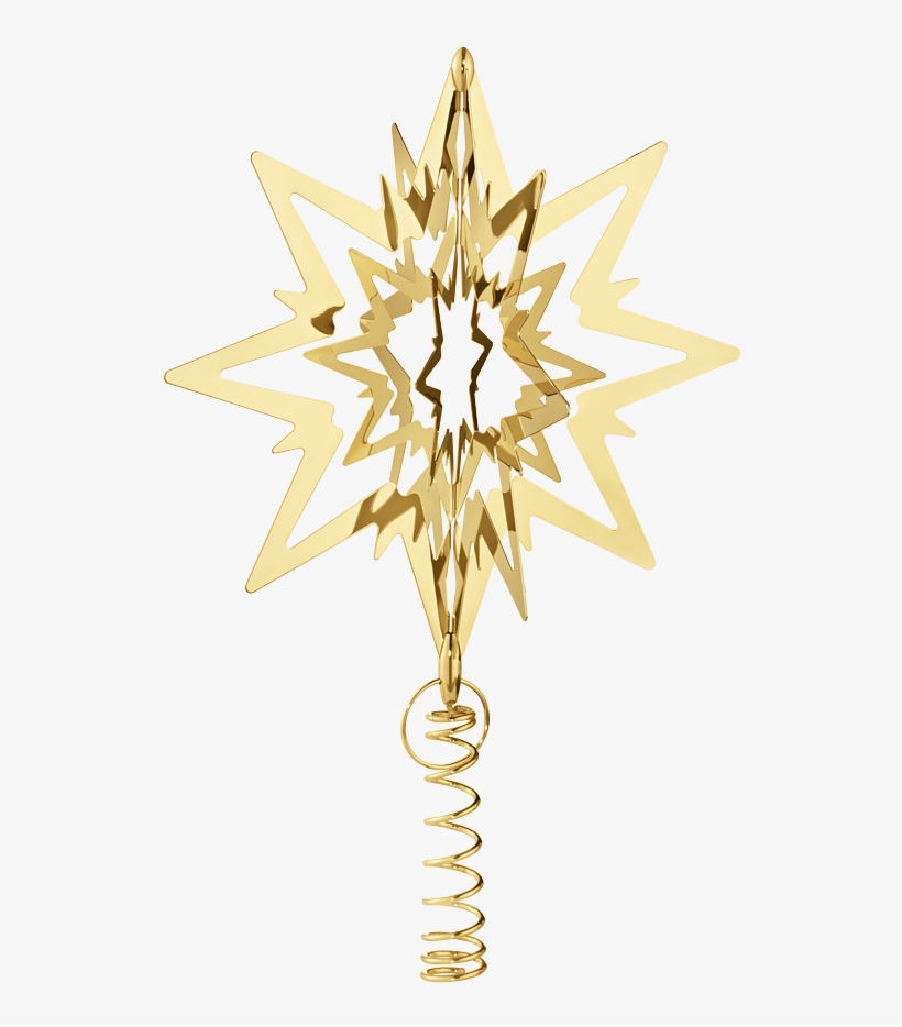 Star For The Christmas Tree, Medium, Gold Plated - Georg Jensen - Christmas Tree Top Star, Gold-plated, transparent png