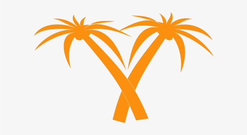 Orange Palm Tree Silhouette, transparent png