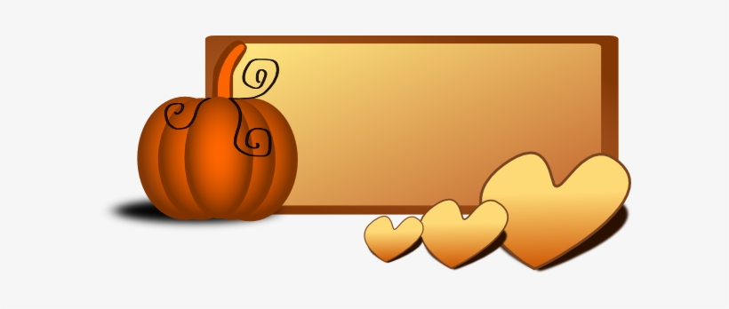 Pumpkin With Hearts Banner Clipart Png For Web, transparent png