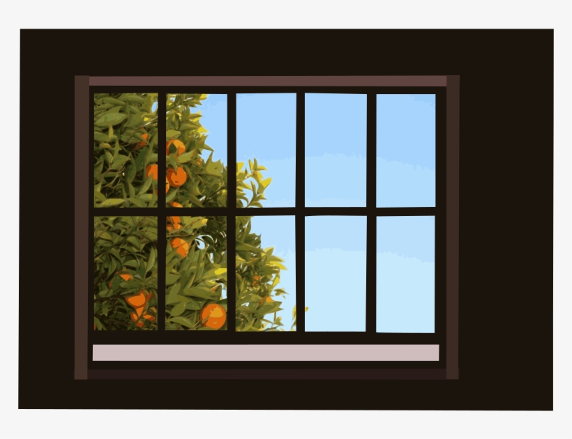 Window Orange Tree Clipart - Schneidebrett Orangenbaum Big Box Art, transparent png