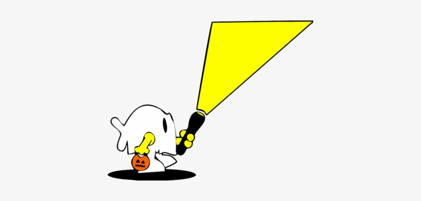 Flashlight Image Trick Or Treater Halloween Clip Art - Trick Or Treat With Flashlight, transparent png