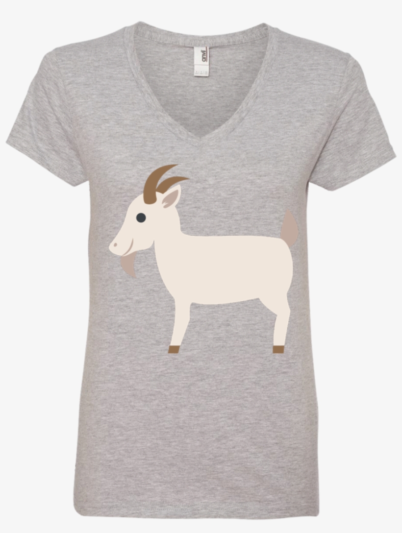 Goat Emoji Ladies' V Neck T Shirt - Heart Of Dogs Ladies' Premium V-neck, transparent png